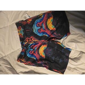 Psychedelic Colorful Dark Print Shorts x Fresh Prints of Bel Air x Drill Sz Lrg
